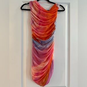 Zara Printed Tulle Mini Dress